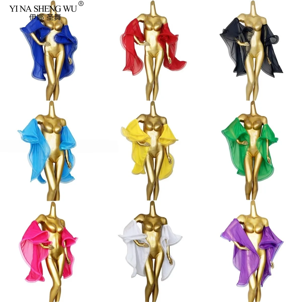 Atacado novo traje de dança do ventre para mulheres chiffon braço mangas traje de dança indiana braçadeiras acessório desempenho
