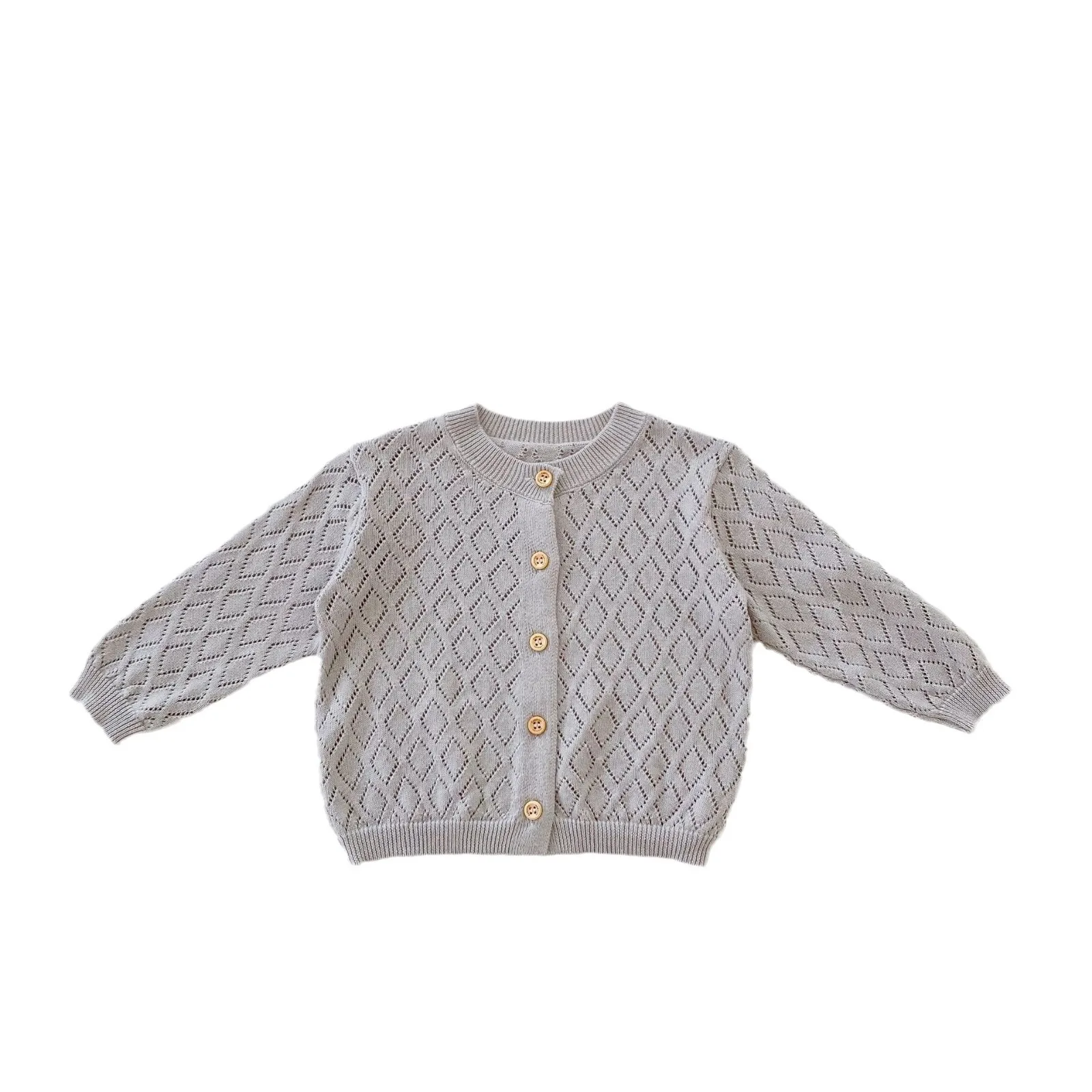 0-2 Jahre alte Jungen und Mädchen Langarm gestrickt ausgehöhlt Strickjacke Pullover Sonnenschutz Shirt Klimaanlage Shirt