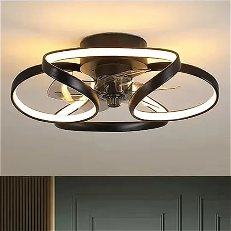 

Nordic Intelligent Fan Light Color Dimming and Silent LED Ceiling Fan Light Remote Control Abanicos de tech Bedroom Lighting