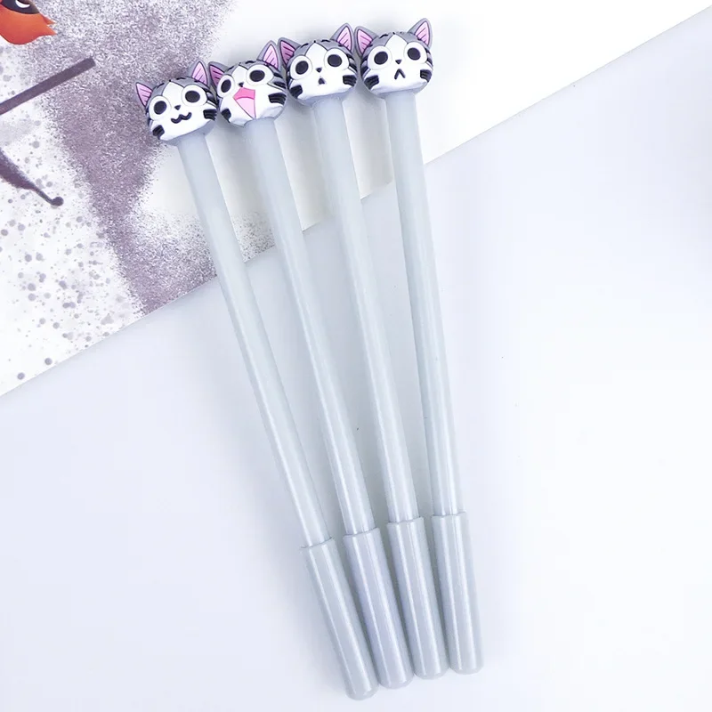 50pcs creative cartoon cute cheese cat black neutral pen 0.5mm student learning office supplies manufacturer wholesale