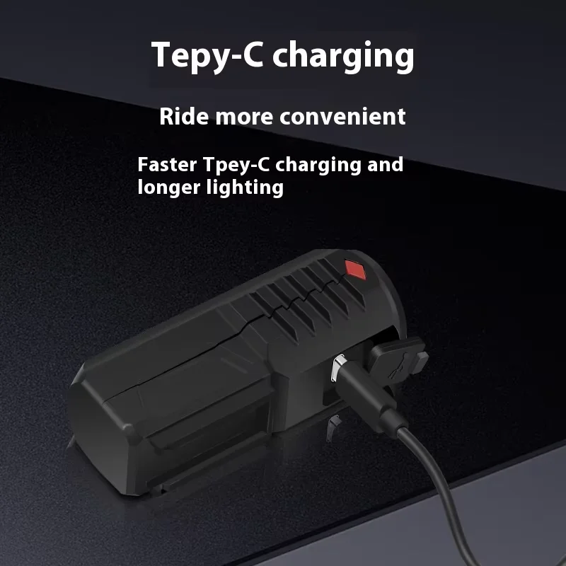 مصباح LED فائق السطوع USB لركوب الدراجات في الهواء الطلق مقاوم للماء للدراجة الأمامية + مجموعة الضوء الخلفي مصباح يدوي للدراجة المحمولة