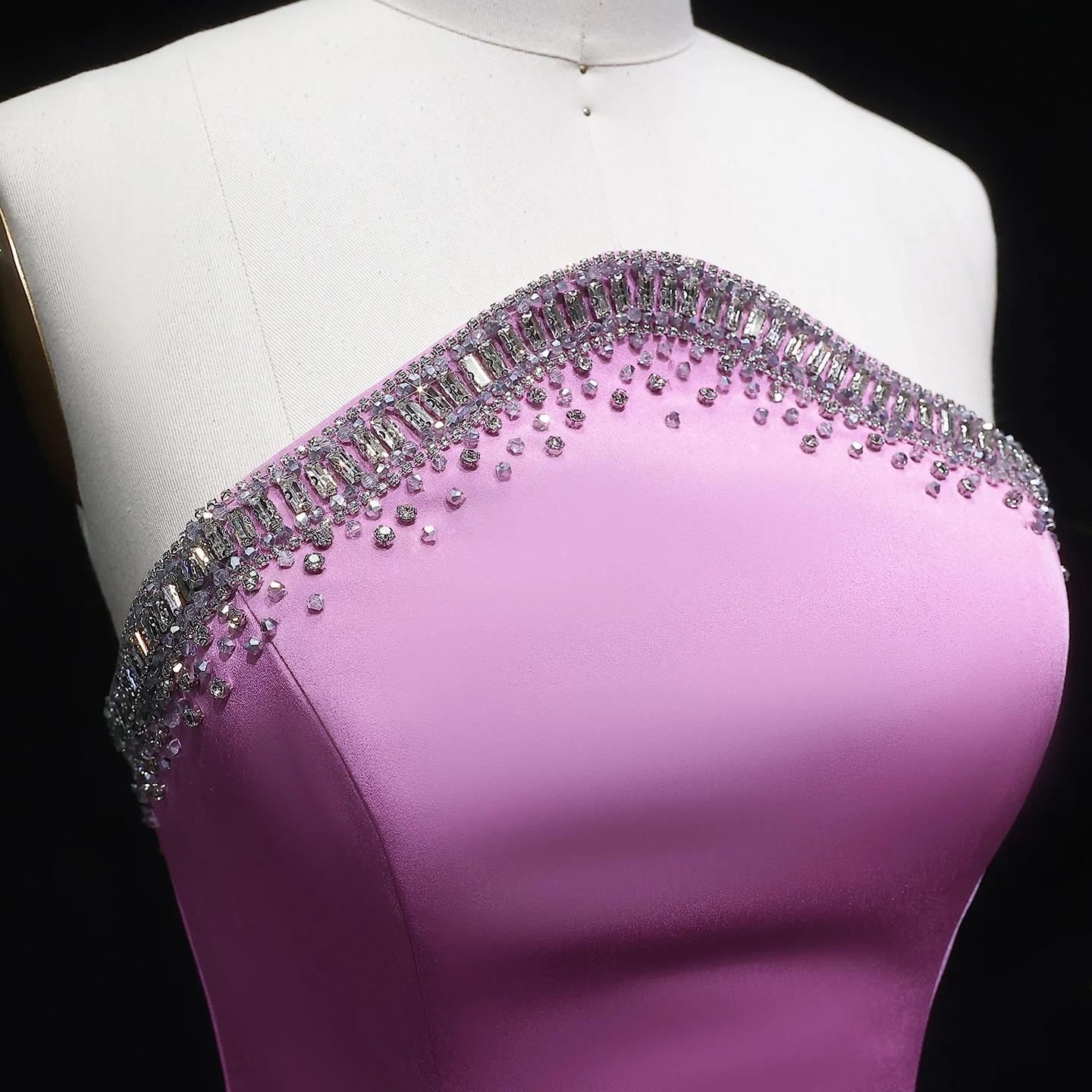 Sharon Said Damen Formelle A-Linien Abendkleider Trägerlos Pailletten Perlen Elegant Arabische Partykleider SS789 Maßanfertigung – Detail 17