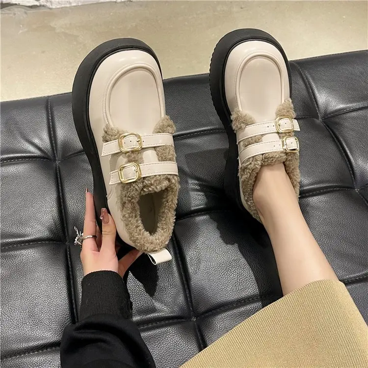 Casual and minimalist shoes for women's autumn 2023 new vintage Mary Jane versatile thick sole brown single shoes