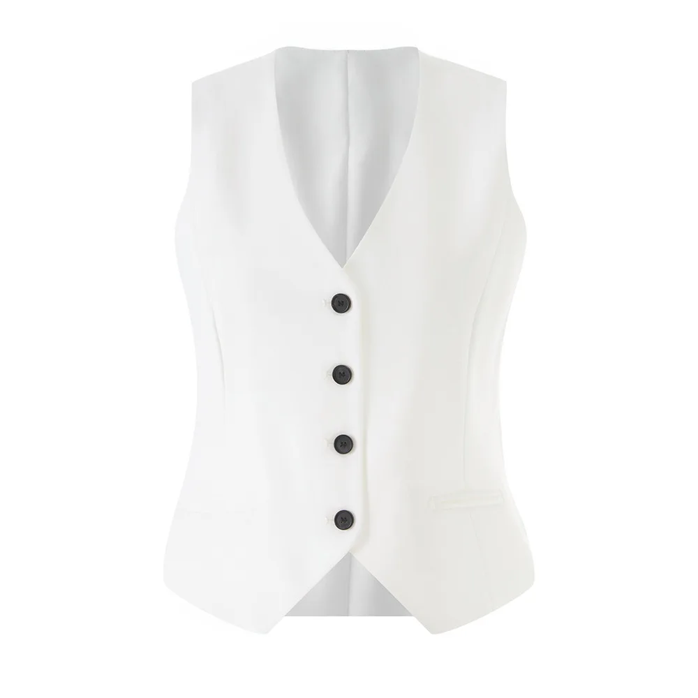 customized White suit three piece fashionable style casual wide leg pants jacket vest suit