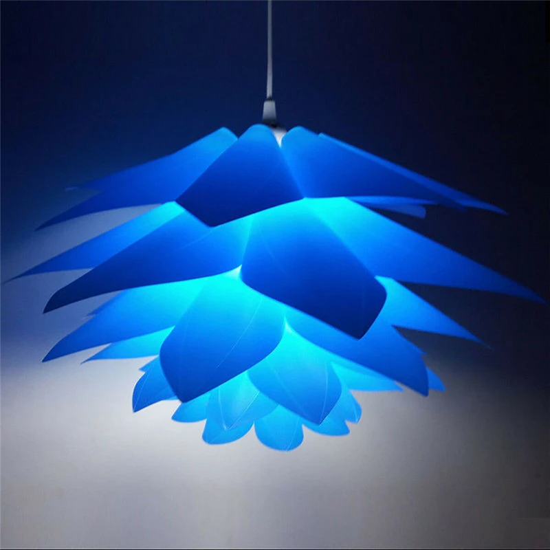 50cm DIY Jigsaw Lotus Shape Lampshade Hanging Ceiling Light Cover Pendant Lotus Chandelier Lampshade Hotel Bar Home Decor