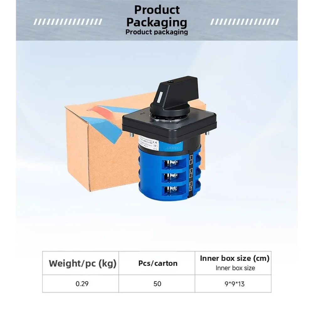 3 Position Multi-purpose Changeover Switch SZW26-32/D303.3 3 Section Rated 660V 32A for AC 50Hz 60Hz and DC Circuits