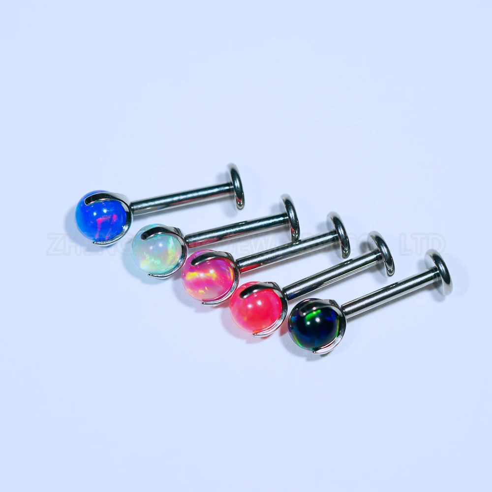 

2024 Rainbow Colorful Beads Body Piercing 316 Stainless Steel Synthetic Jelly Opal OP501-OP510