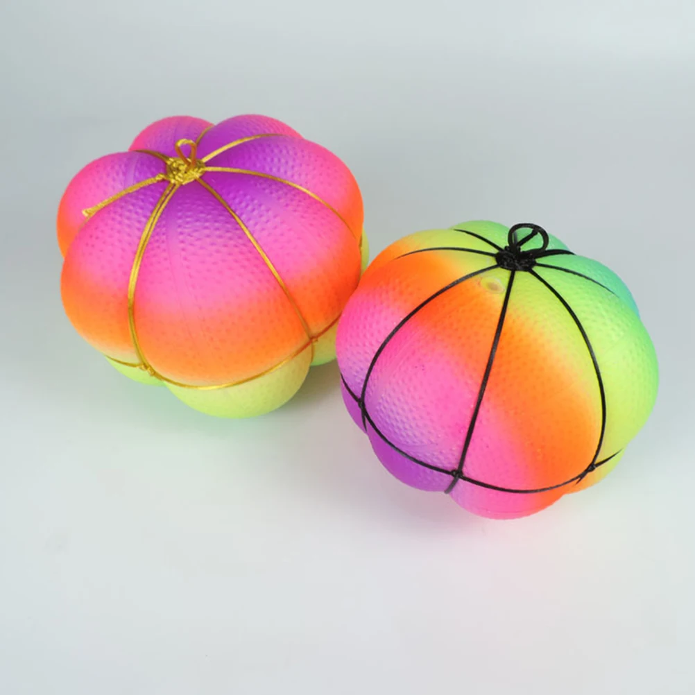 

Inflatable Latex Bouncy Colorful Pumpkin Equipment Ball Jumping Ball 45Cm Copper Head Rod Rubber Band Light