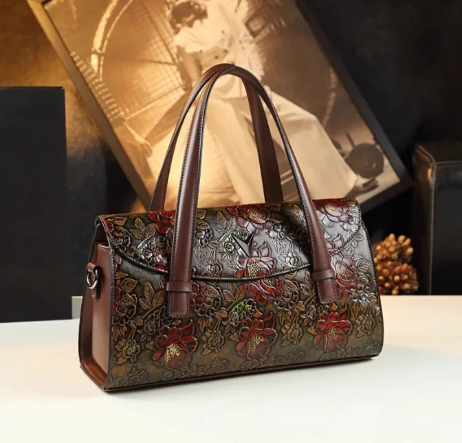 

Кожаная сумка 2025, элегантная сумка для мамы, новая винтажная роскошная женская сумка, элитная женская сумка-тоут