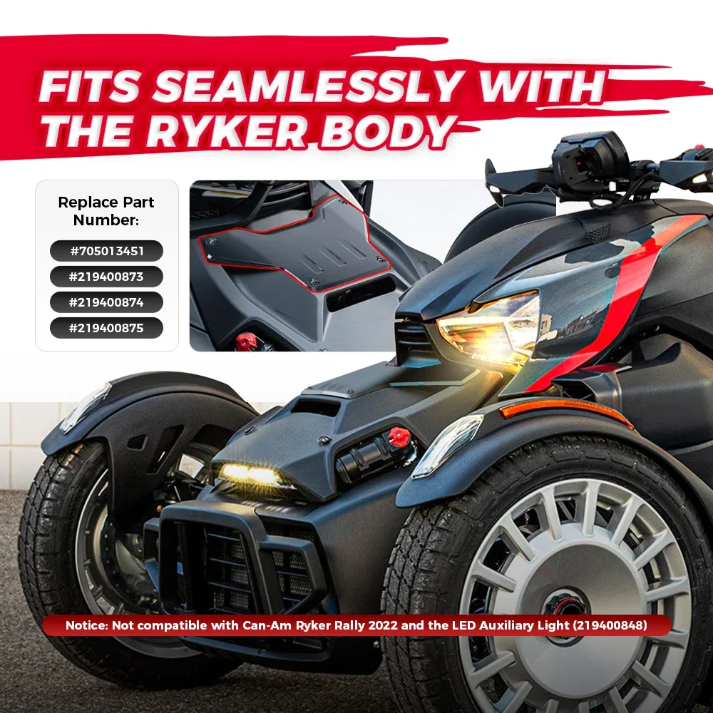 ブラッククラシックフードアクセントエピックパネル（Can-Am Ryker、Ryker Rally Edition 2019-2024用）705013451 219400873 219400874 219400875