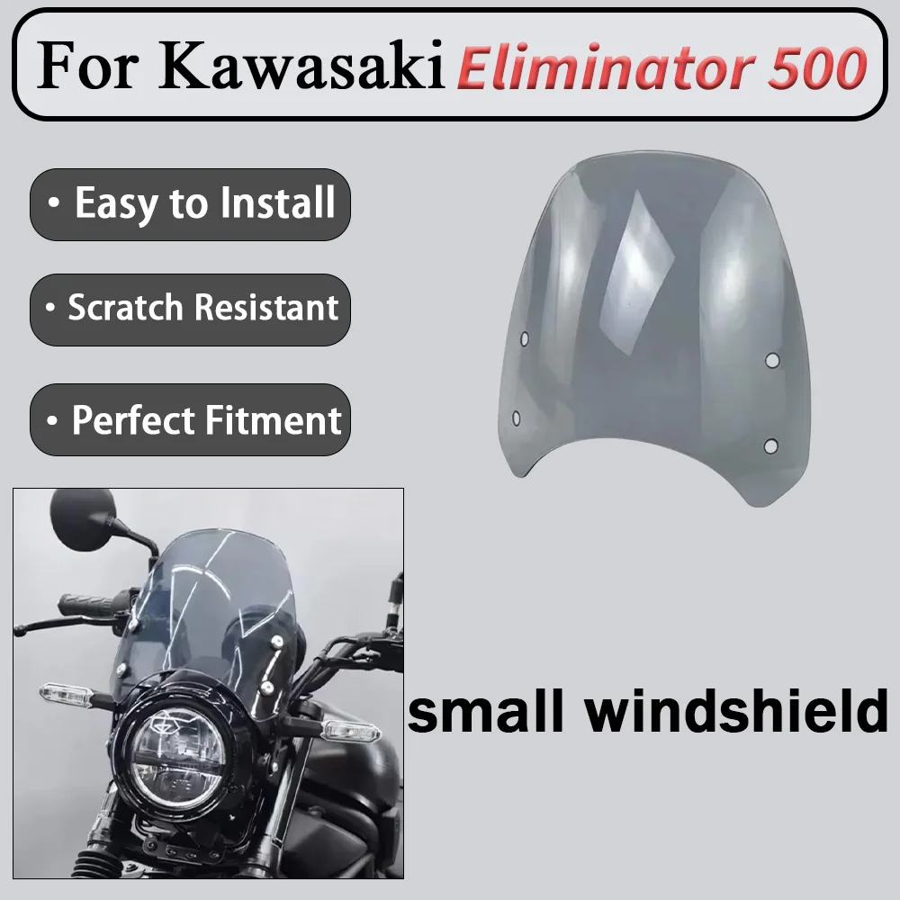 For Kawasaki Eliminator 500 modified transparent small windshield retro front windshield deflector decorative cover accessories