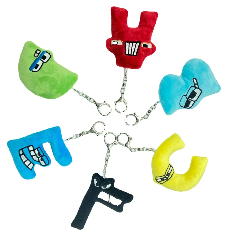 A-z  Alphabet Lore Plush Keychain Preschool Educational Embroidery English 26 Letter Cute Animal Plushie Pendant For Kids Gift