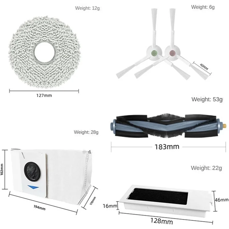 FZFZ 20 個アクセサリーキット Ecovacs Deebot T20 プロ/T20 最大/T20 プロプラス/T20 最大プラス/X1/T10 ロボット掃除機