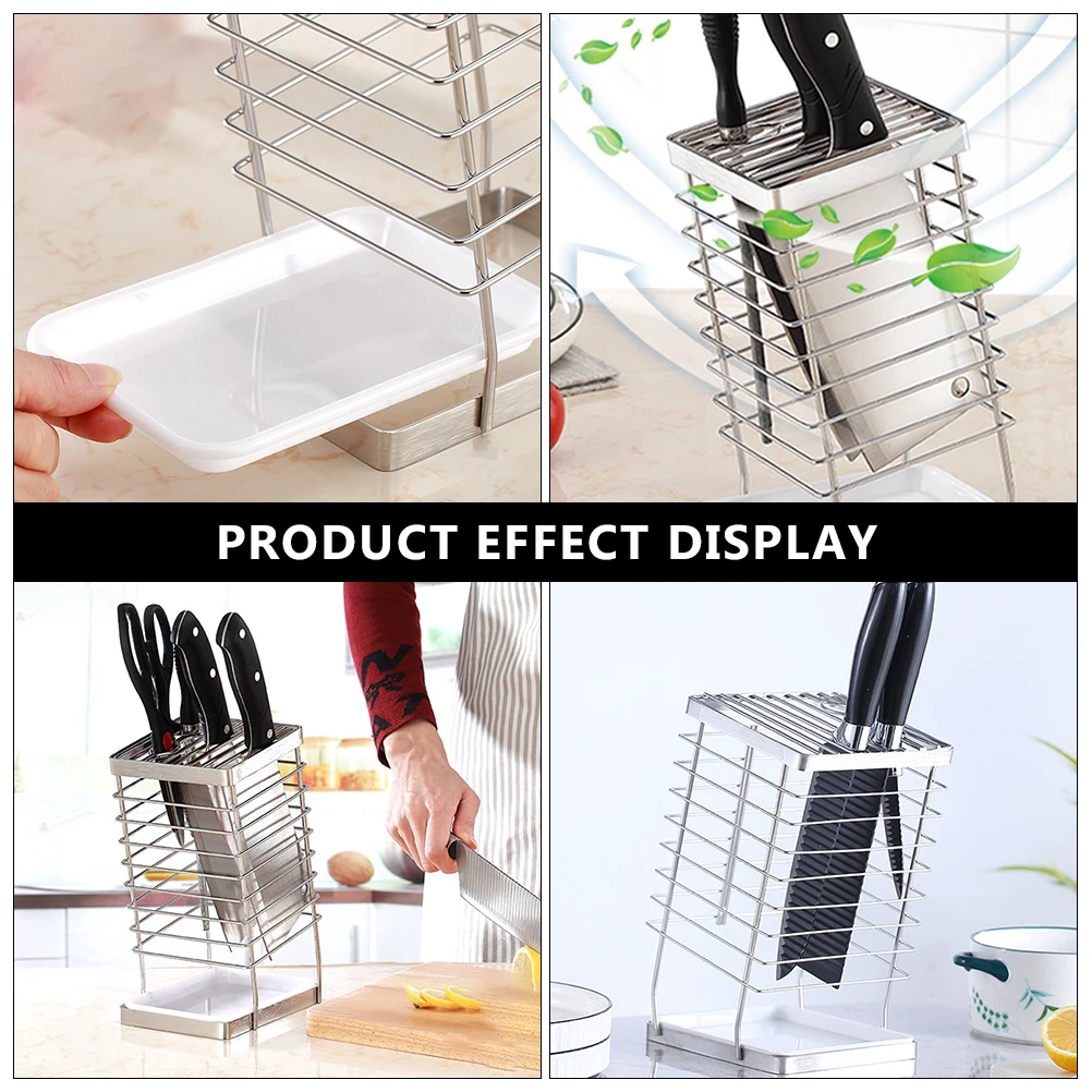 

1Pcs Stainless Steel Cutter Storage Rack Kitchen Organizer Practical Cutting Tool Holder Creative Shelf