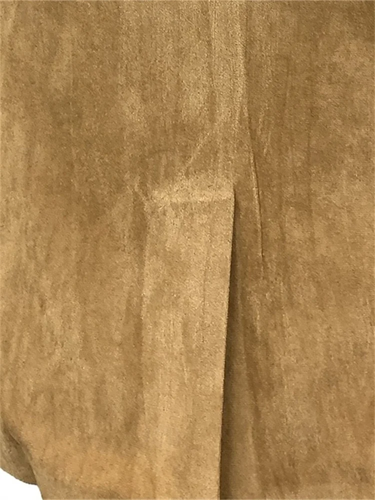 بدلات رجالية من جلد الغزال بدلة رجالية أنيقة بدلة رجالية كاملة جديدة طقم مكون من قطعتين سترة فاخرة عالية الجودة سروال رجالي زي شتوي #6