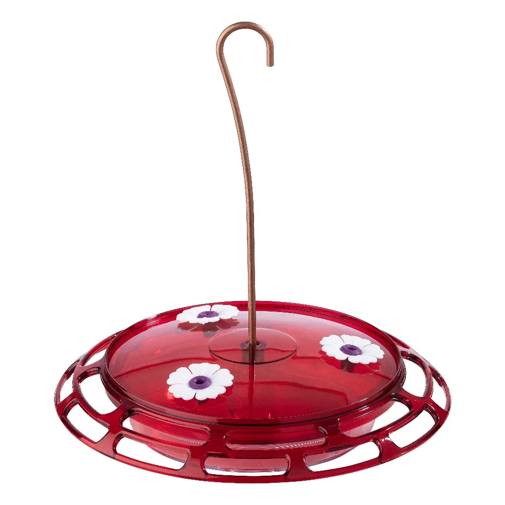3 in 1 Hummingbird Feeder with 6 oz Nectar Red Glass Bottle Garden Outdoor Decor