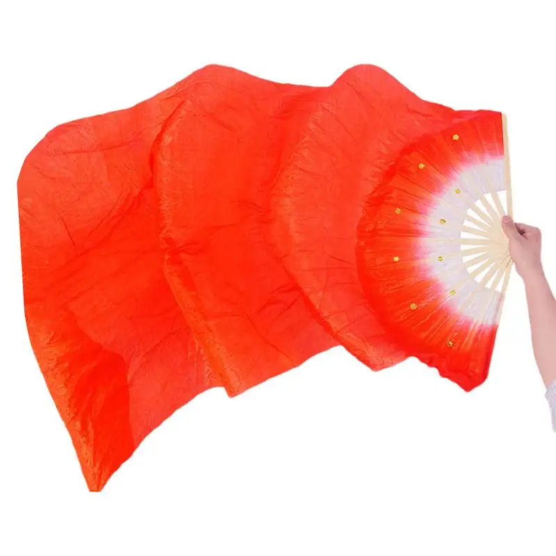 

Belly Dance Silk Fans 1.8Meters Long Thick Frame Silk Dance Fans Beautiful Fan Veils For Performers Foldable Colorful Dancing