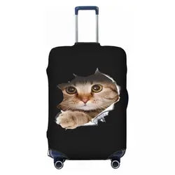 Cubierta de equipaje personalizada divertida, Protector de maleta de viaje a prueba de polvo, lindo gato