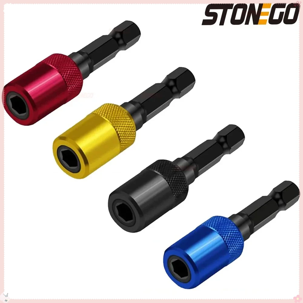 STONEGO 1/4 inch Hex Shank Quick Release Magnetic Screwdriver Bit Holder 60mm for Electric and Hand Tools