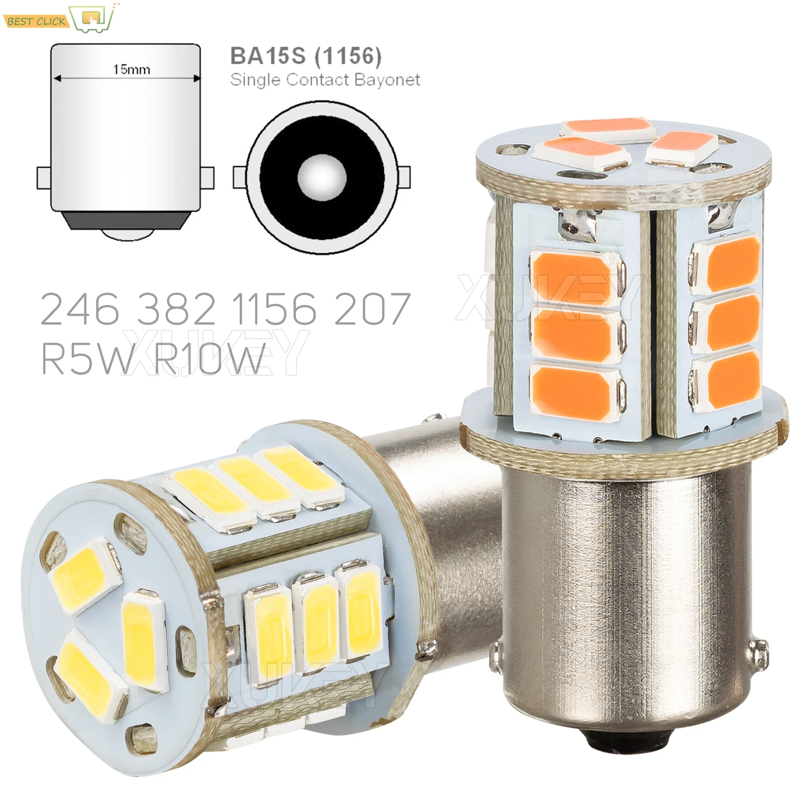 2 × أحمر/أبيض 24 فولت LED BA15s 246 R10W SMD رقم لوحة المصابيح الداخلية HGV شاحنة قبة خريطة ضوء الجانب ماركر النهار تشغيل المصابيح