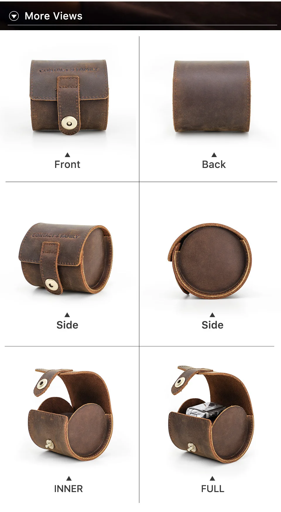 Cowhide Travel Portable Watch Box Single Pack Handmade Genuine Leather Watch Storage Box Design Sense