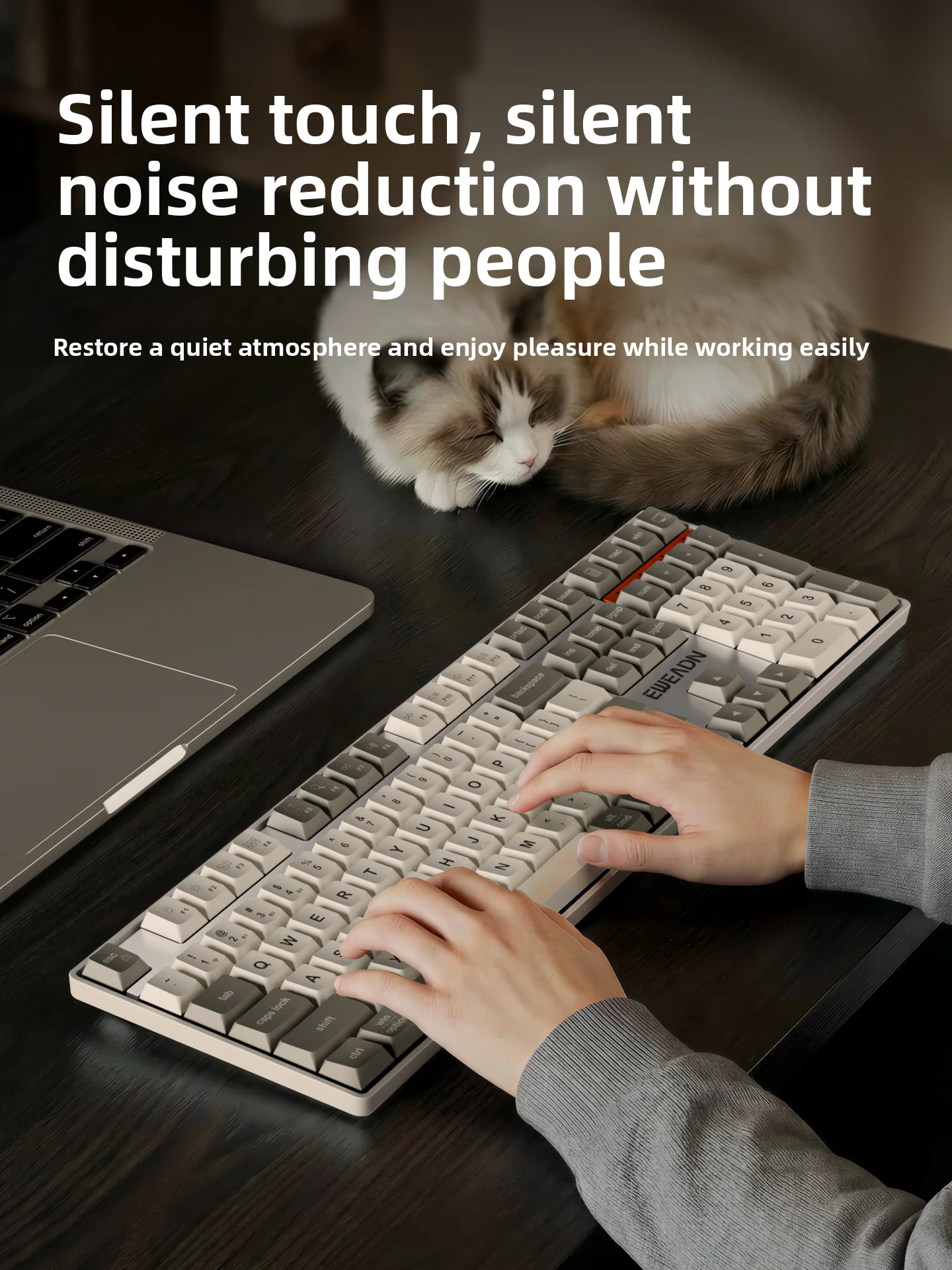 EWEADN  VX108 Wireless Keyboard Mouse Set Silent Office Special Notebook Film Bluetooth Keyboard and Mouse