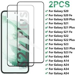 2PCS Tempered Glass For Samsung Galaxy S22 S23 Plus S24 Ultra S21 S20 Fe Screen Protector For Samsung A54 A34 A14 A04 A24 Glass