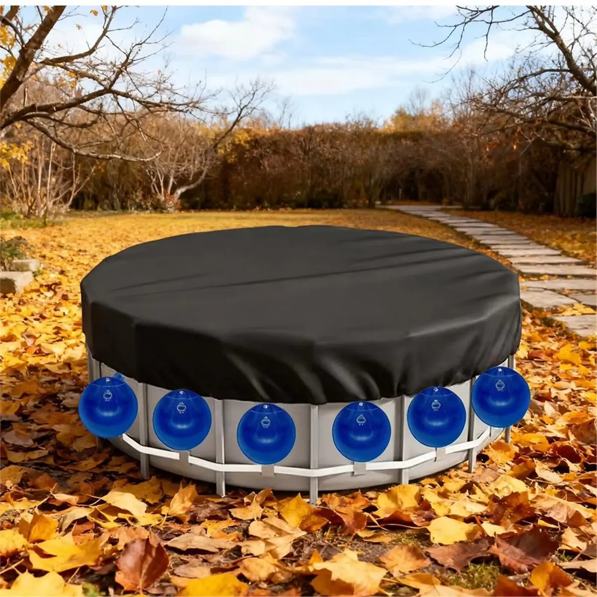 Pool Cover Water Bags 10 Pieces Pool Hangable Water Bags with Buckle Swimming Tub Weights for Poolside Backyard Winter