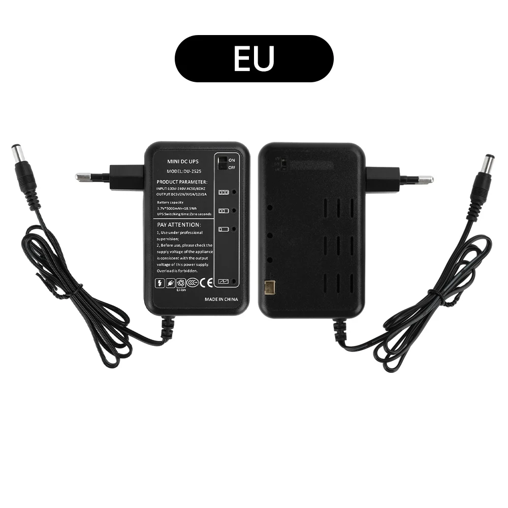 

Universal AC 100-240V to DC 5V 9V 12V Power Adapter for Router Optical Cat Suitable Small DC UPS Lithium Battery 5000mAh