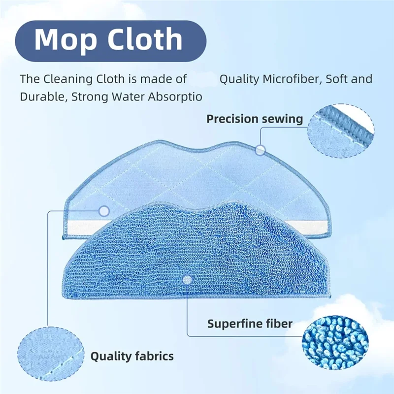 A005-Compatível para peças de aspirador de pó robô ezviz re4/re4 plus/re5/re5 plus, substituições de filtro de esfregão de escova lateral principal