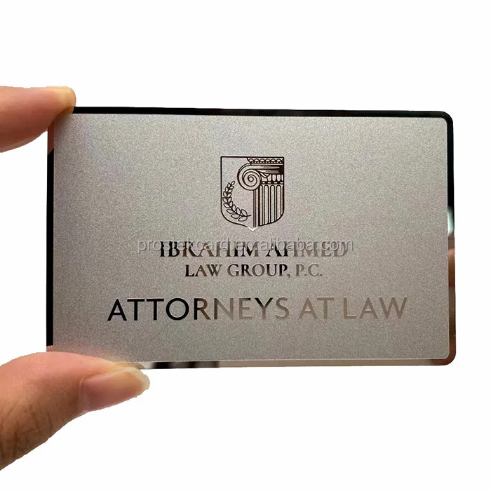 Customized query High End Customized Etch Golden Silver Mirror Metallic Card for Business