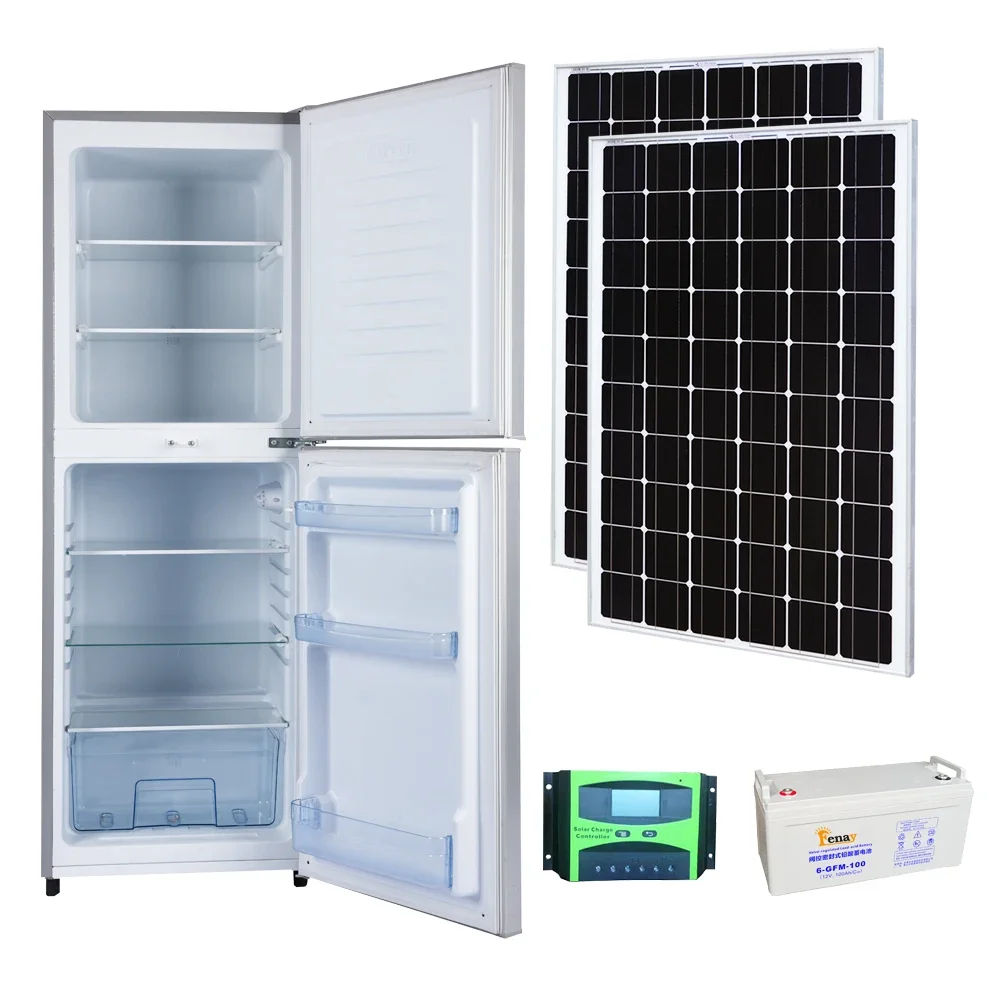 Home Double Door Top-freezer DC 12v Solar Fridge Refrigerator for Sale