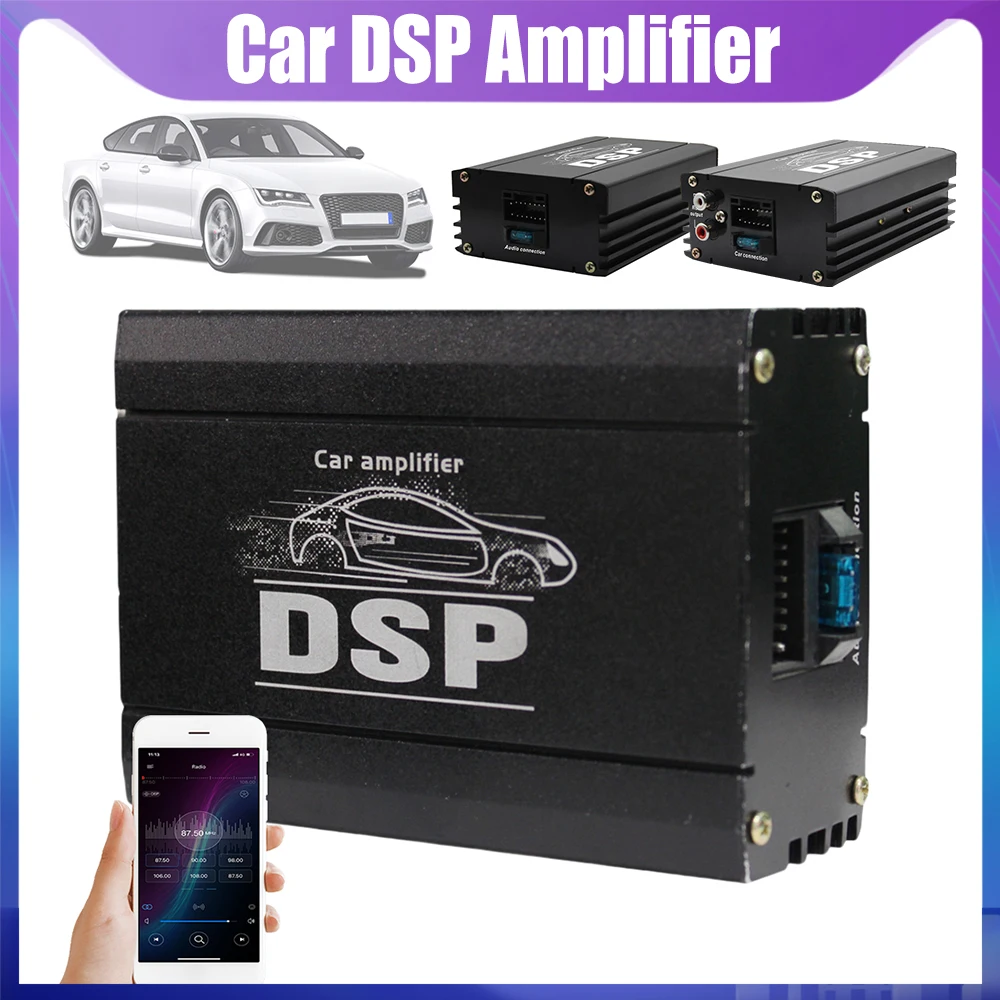 

Автомобильный усилитель 4x50W с DSP, 4-канальный цифровой аудиопроцессор, усилитель мощности для улучшения звука в автомобиле