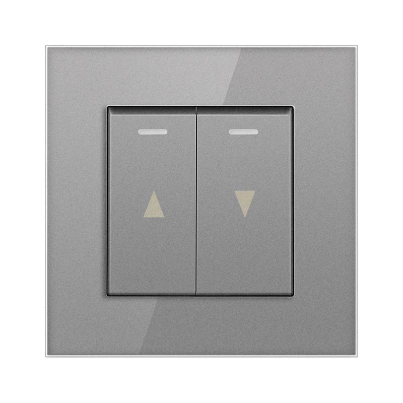 JHJCH-Interruptor Elétrico para Cortina, Equipamento de Elevação, Painel de Vidro Cristalino, Preto, Branco, Dourado, Cinzento, Prateado,