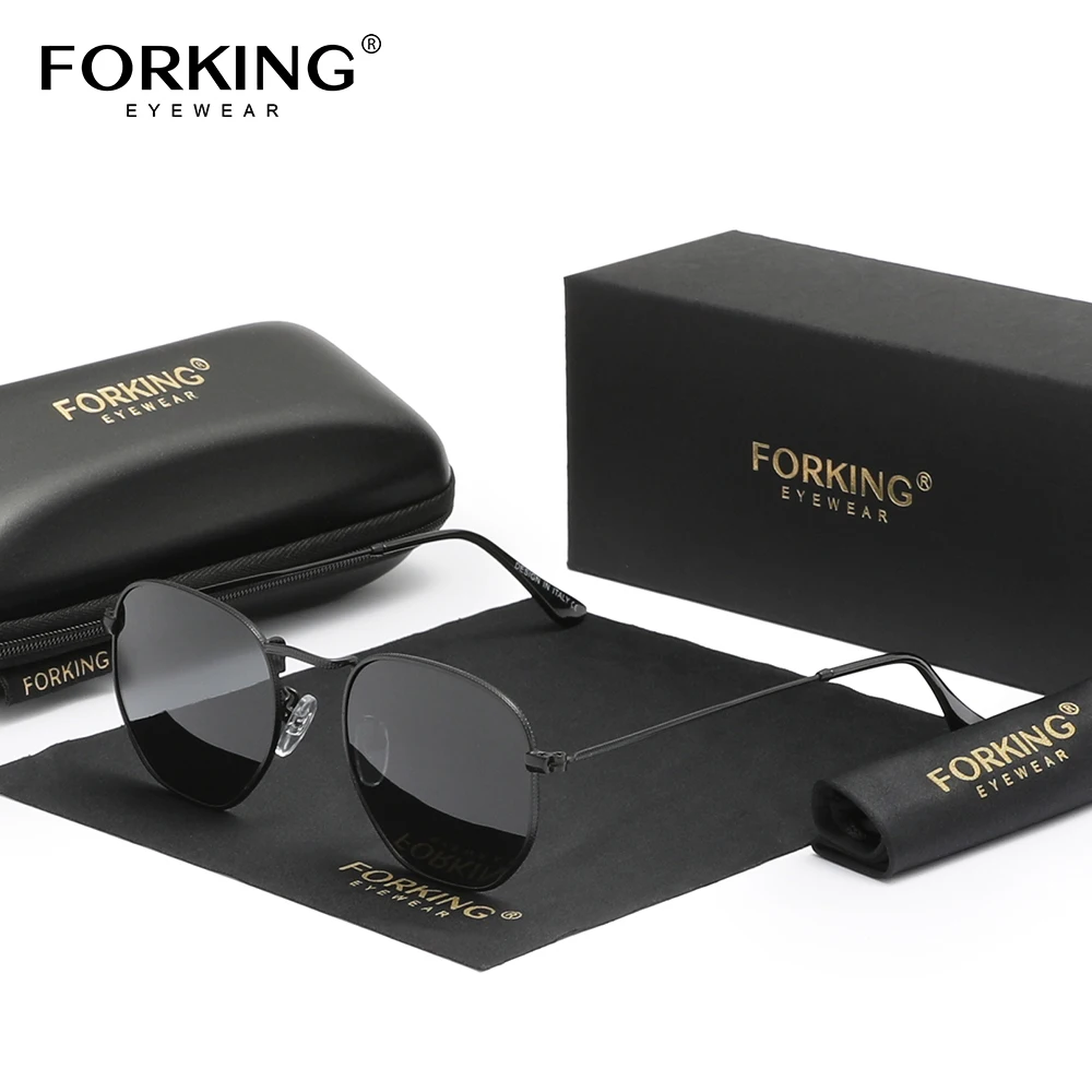 FORKING Light Weight Hexagon Sunglasses Men/Women SunGlasses Retro Mirror Glasses Classic Reflective Eyewear