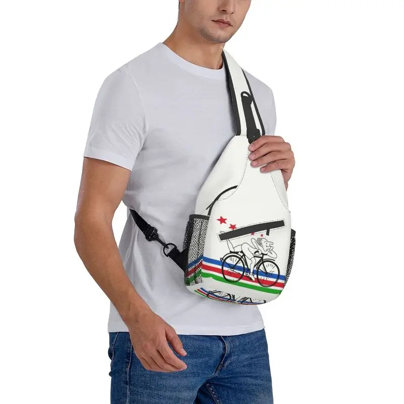 LSD bicicleta dia sling peito saco para homens, ombro personalizado, crossbody, ciclismo, camping, mochila, dia de bicicleta