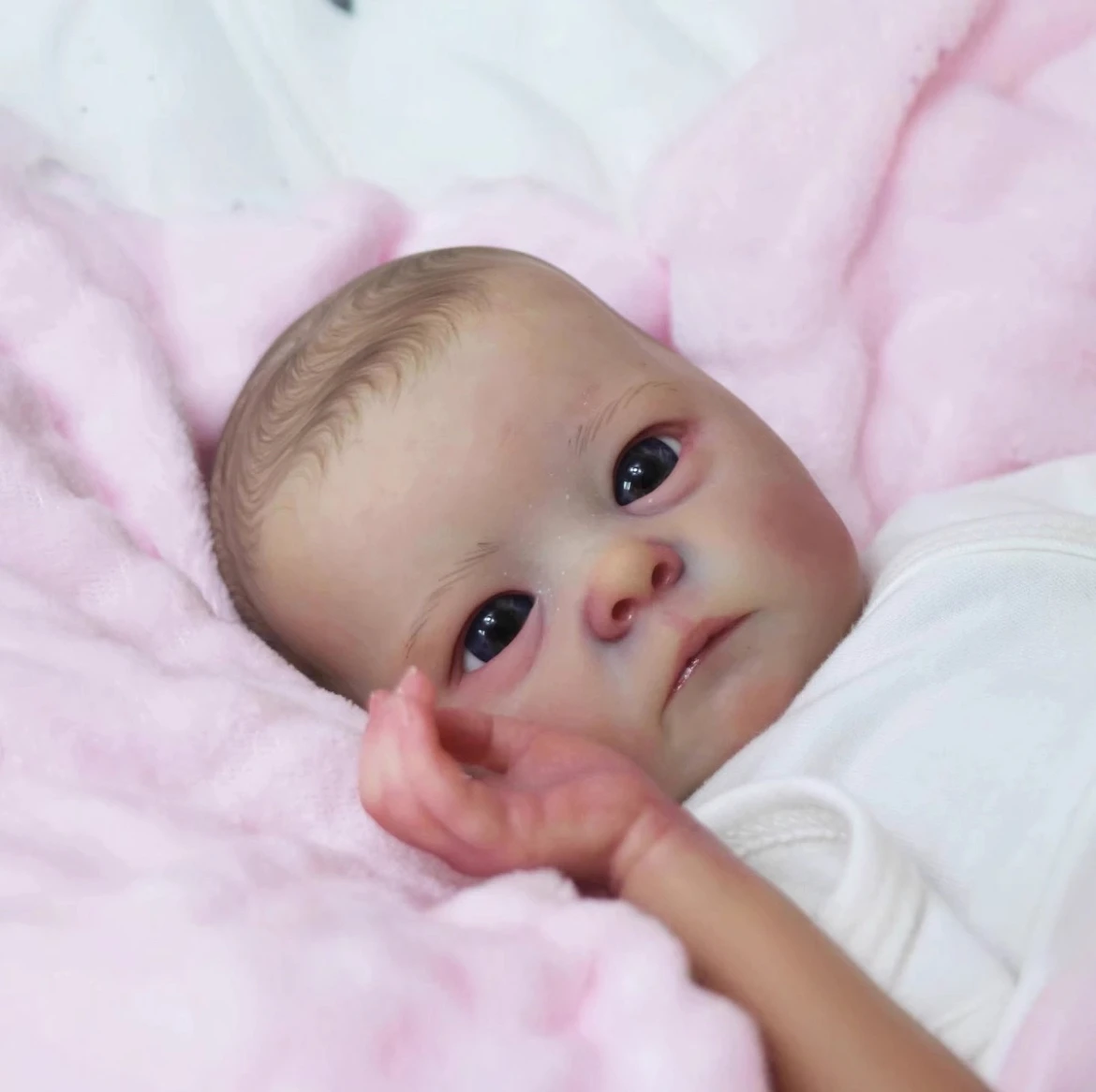 16" lebensechte wiedergeborene Babypuppe, ultra-realistisches Sammlerstück in Neugeborengröße mit handbemalter 3D-Hautstruktur