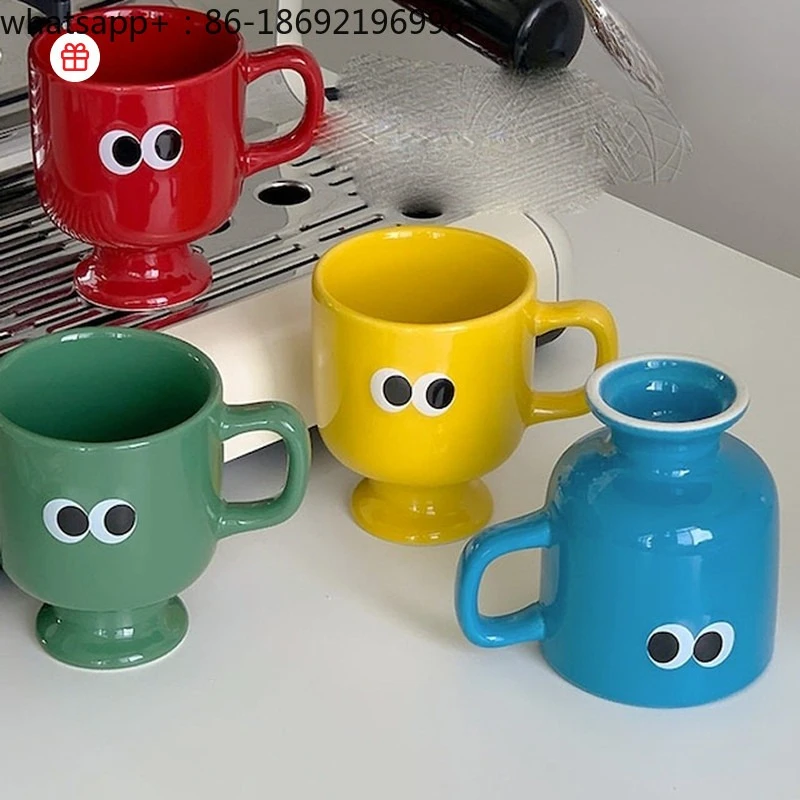 Ceramic mug big eyes children's fun coffee water cup gift