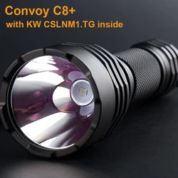 Convoy-ポータブル懐中電灯,戦術ランプ,トーチ,ハイパワー,懐中電灯,c8 plus,kw,cslnm1.tg,18650, 6500k