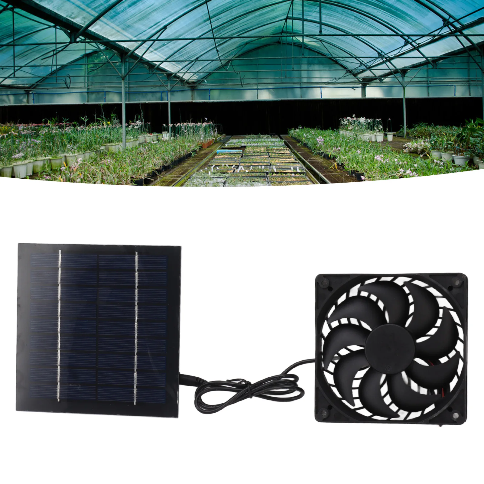 10W Solar Panel Fan Kit Solar Powered Fan for Small Greenhouses Doghouses Sheds Ventilation Greenhouse Solar Powered Fan