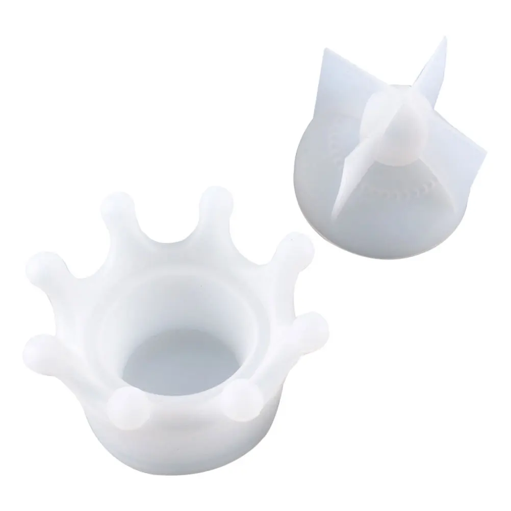 1 مجموعة تاج صندوق تخزين قالب من السيليكون قابلة لإعادة الاستخدام السلس سهلة Demolding DIY بها بنفسك حامل الصندوق مجوهرات قوالب الصب الراتنج الحرفية #4