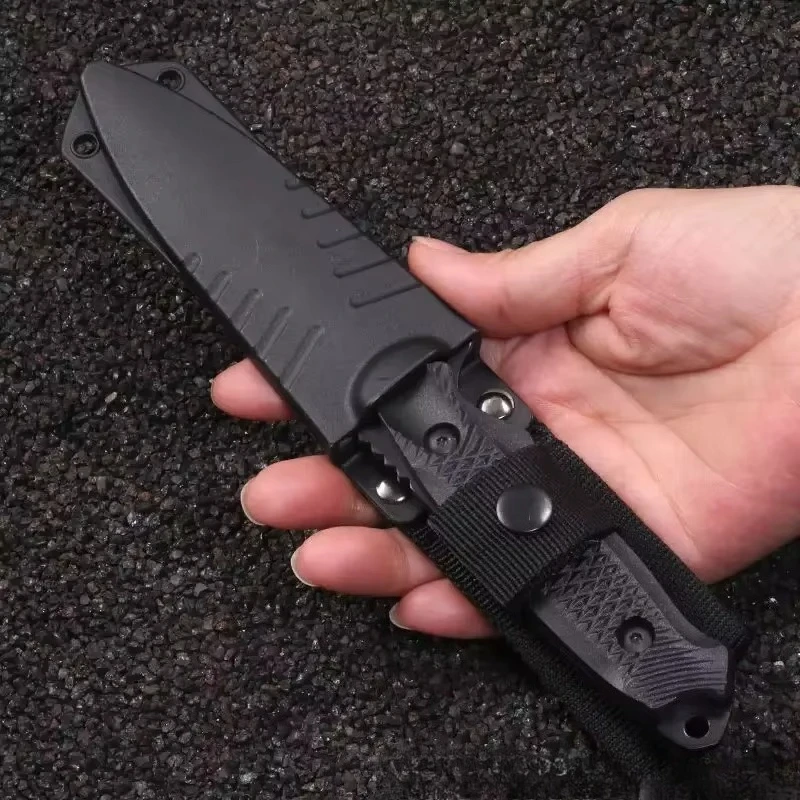 Outdoor Tactical Hunting ABS Plastic Handle Straight Knife Camping Self-defense Knife EDC Fishing Tactical Multi-function Tools