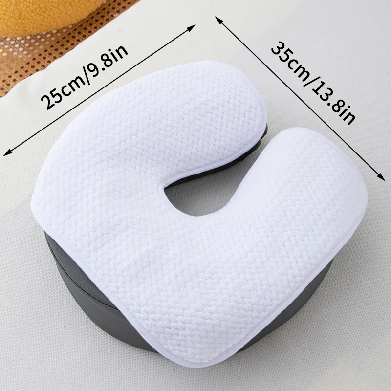 (BBQ4)Coral Fleece Head Pad Towels U-Shaped Facial Pillow Cover Thickened Headrest Cushion Facial Care Beauty SPA Massage Supply