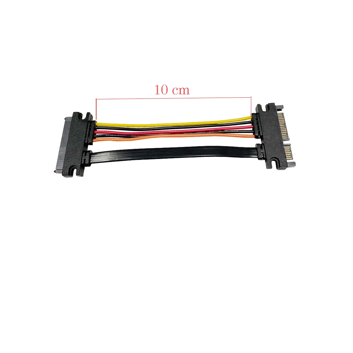 10cm 22Pin SATA Extension Cable, Sata Male to Female 7Pin + 15Pin Data and 3.3V Power Combo Extension Cable Cords