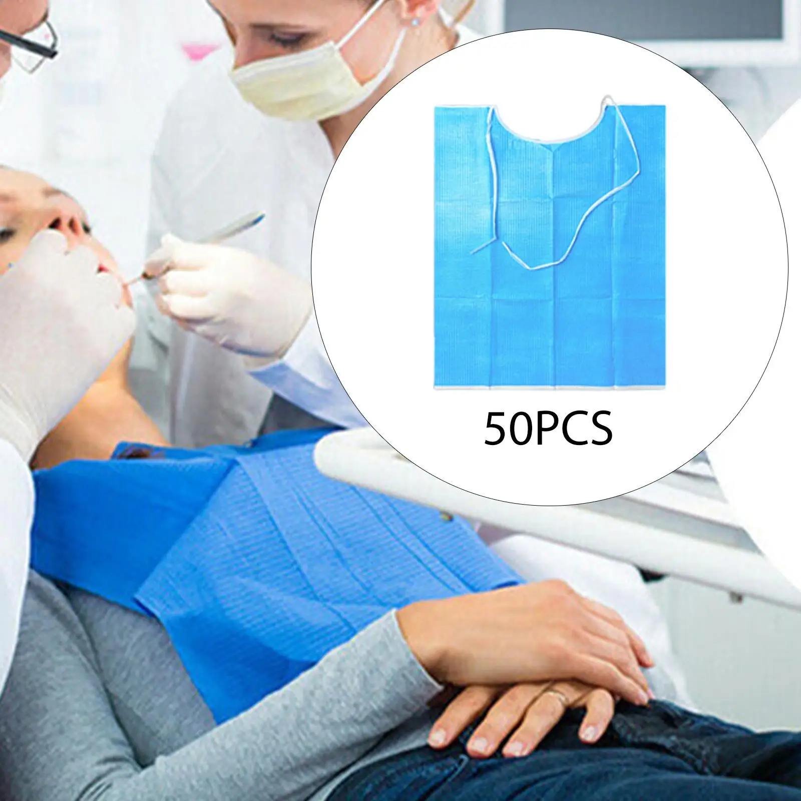 

50Pcs Dental Bibs Clothing Protectors for Nail Beauty Women Men Workstations