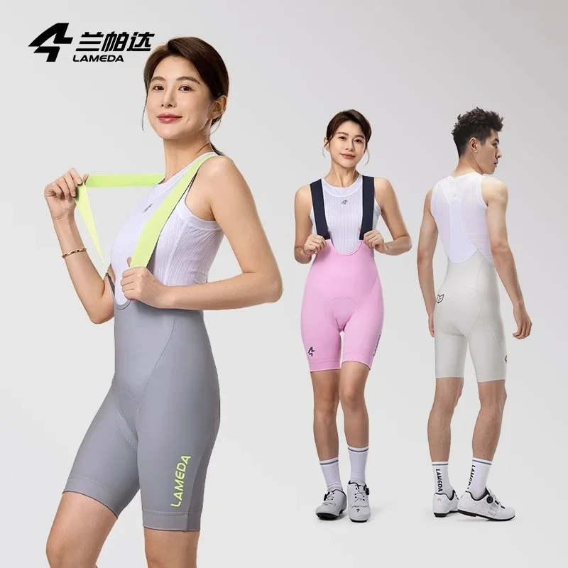 

LAMEDA Women's Cycling Bib Shorts Durable Skin-Friendly Fashionable Sportswear with Professional UV Protection for Bicycling