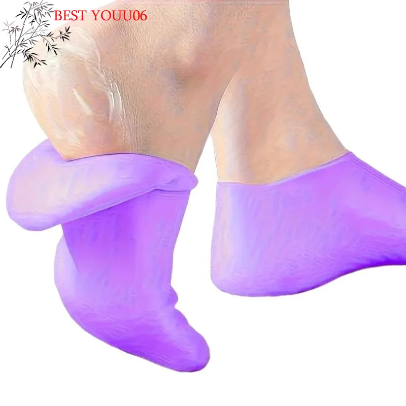 Hot 1pair Silicone Moisturizing Foot Sock For Dry Cracked Feet Foot Care Socks Spa Pedicure Socks Massage Moisturizing Gel Sock view 5