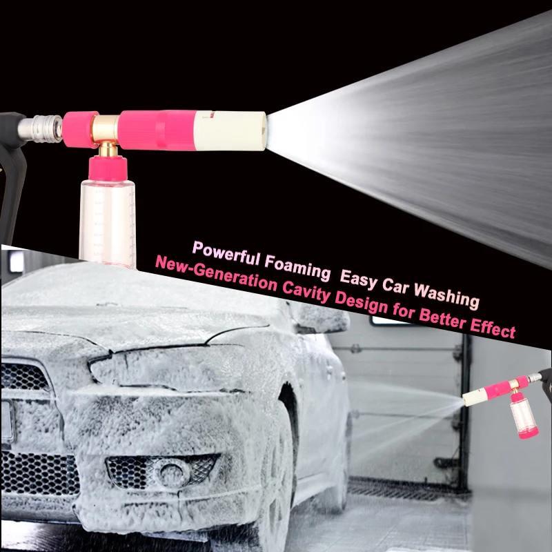 مسدس رغوة الثلج لغسيل السيارات 100 مل - 1/4 بوصة توصيل سريع قابل للتعديل لغسالة الضغط لتفصيل السيارات #6