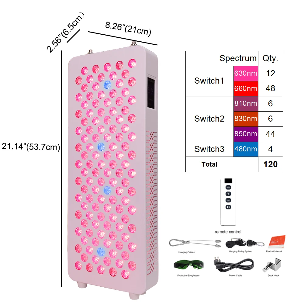 Idea Light New Touch Screen RL120 Treatment 630nm 660nm 810nm 830nm 850nm 480nm Infrared Red Light Therapy