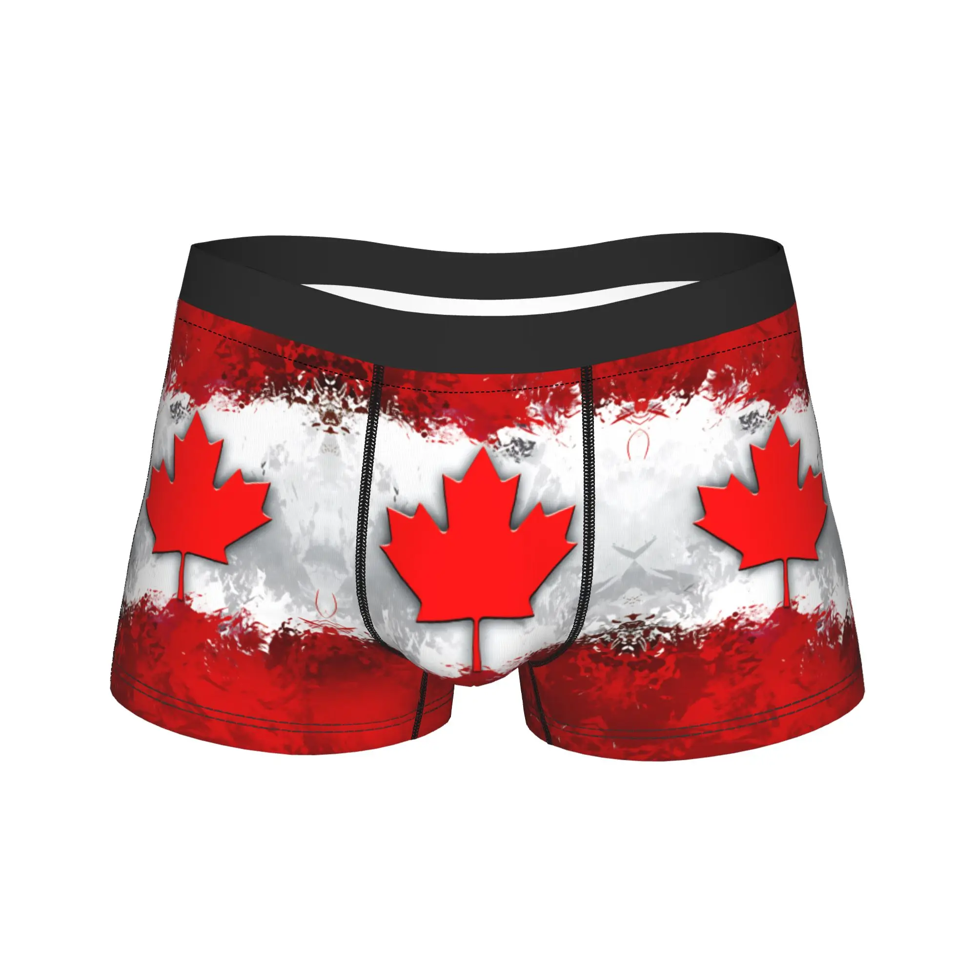 

Canada Flag with Maple Leaf Underwear Breathable Underpants Custom DIY Shorts Briefs For Man Pouch Plus Size Trunk